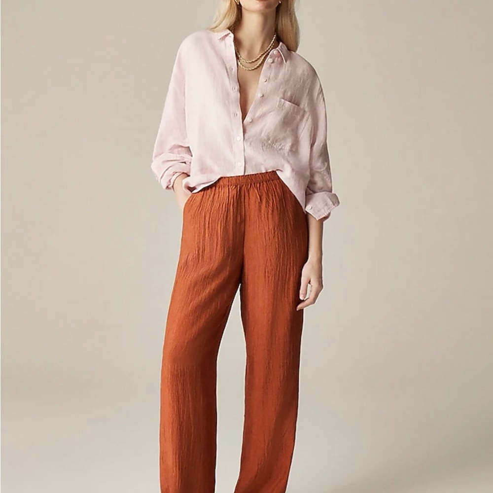 J Crew Petite Elegant Wide Leg Rust Pants